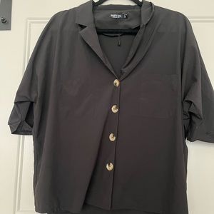 Nasty gal black relaxed shirt